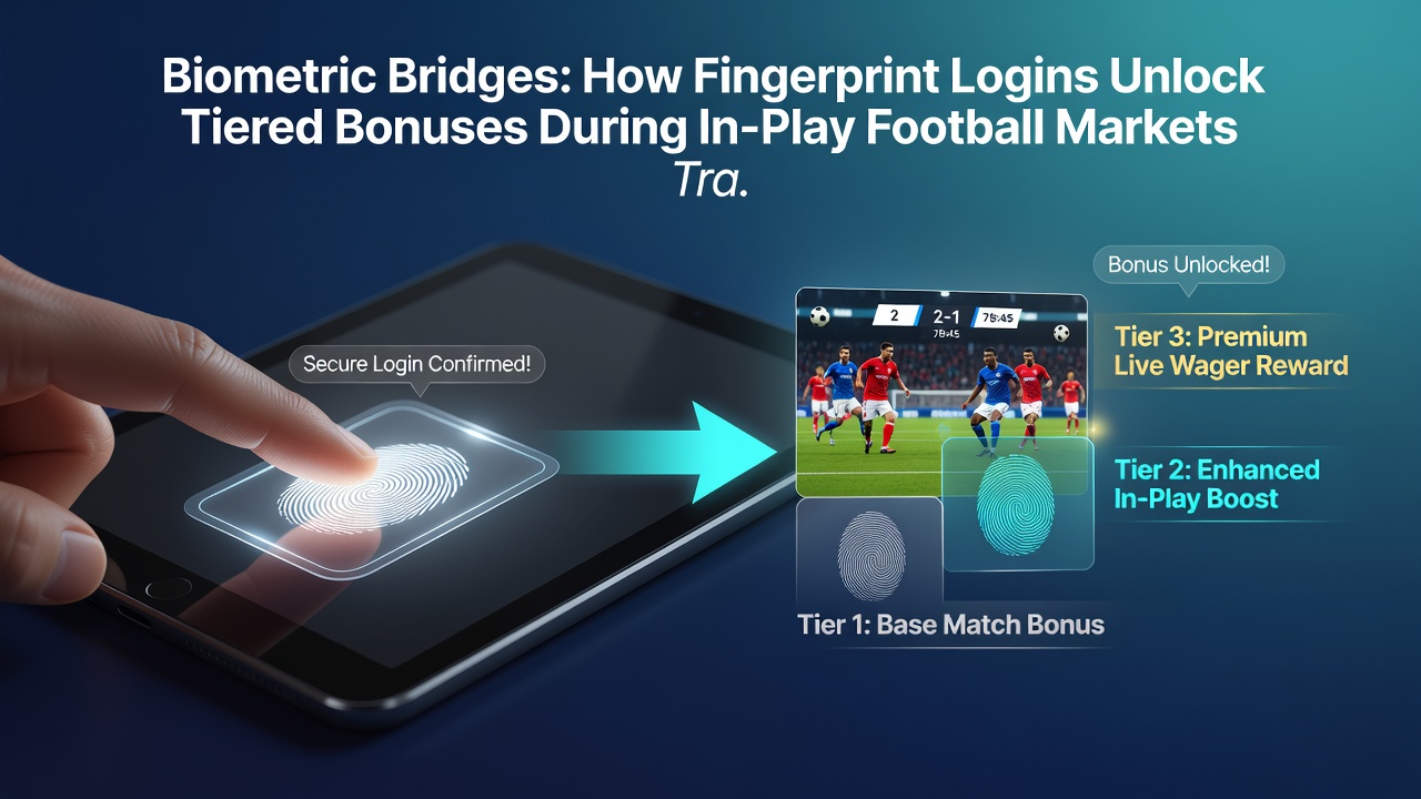 Mobile screen showing tiered bonus activation after fingerprint scan on a horse racing betting app