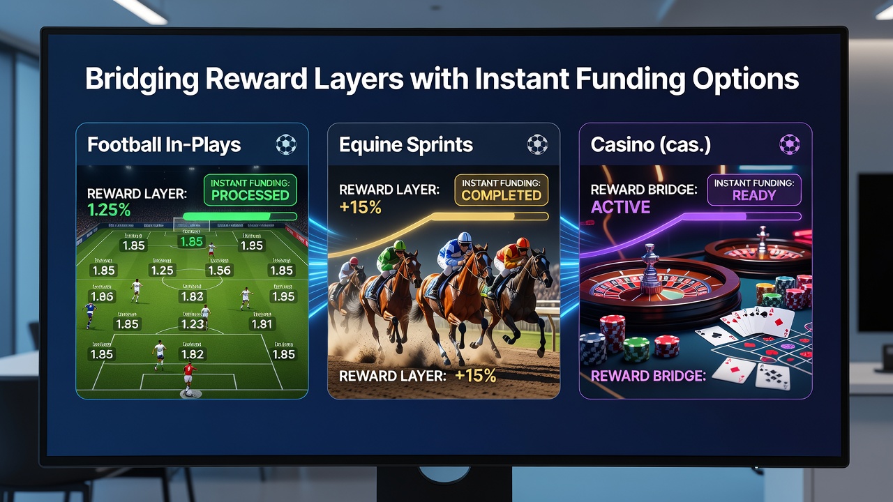 Diagram showing reward layer connections to instant deposits during live equine sprints and casino streams