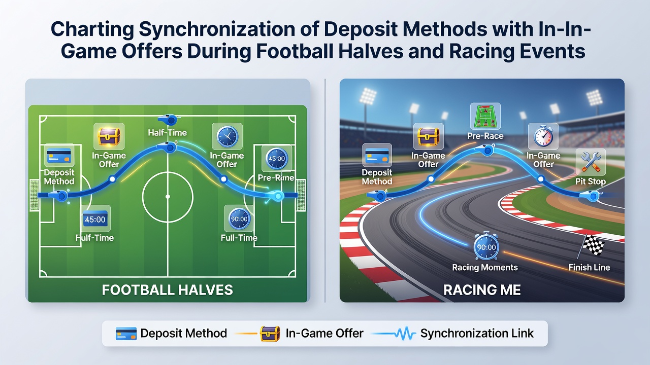 Chart illustrating payment synchronization flows during racing meeting breaks with deposit confirmation and offer activation timestamps