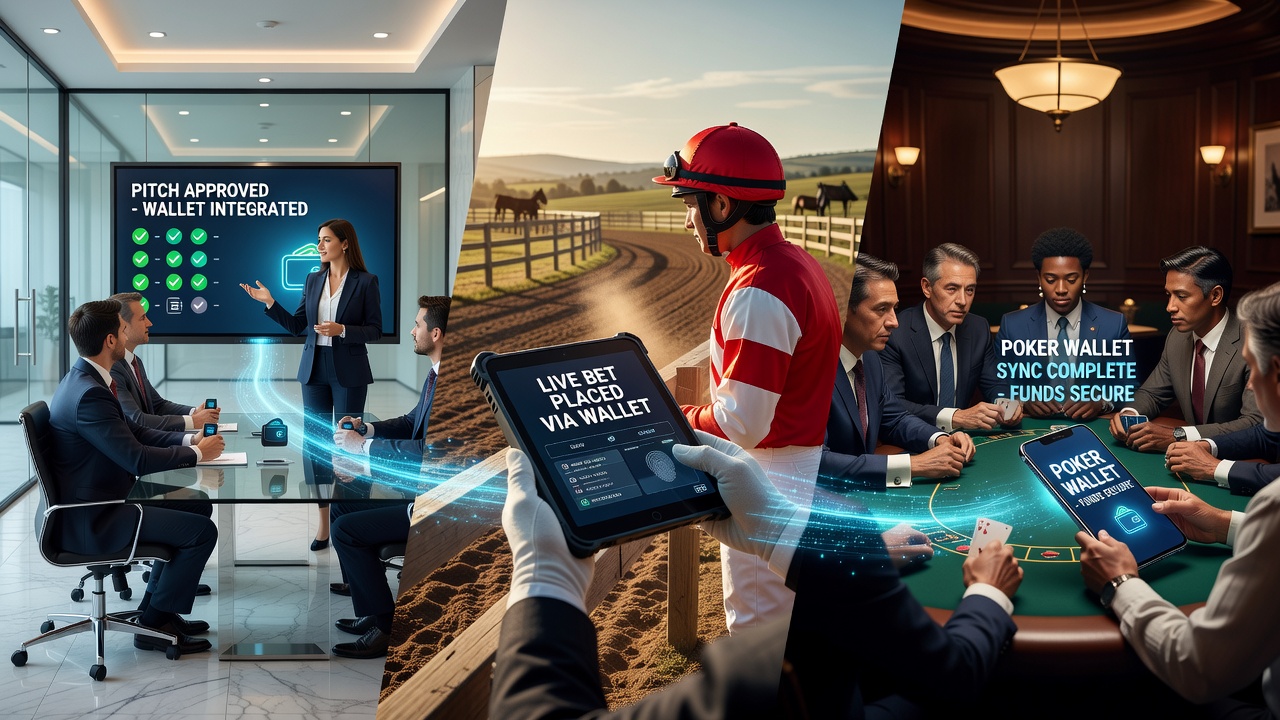 Users managing live wagers across football, racing, and poker through unified digital wallets